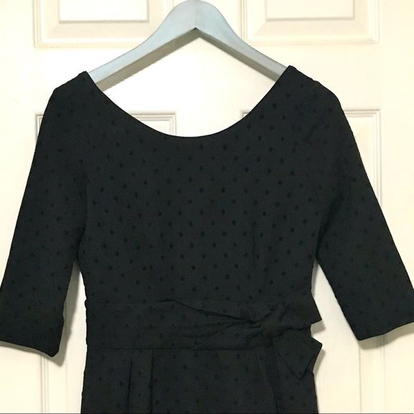 kate spade | Dark Academia | Classic | Polka Dot | Little Black Dress with Bow - Picture 4 of 10